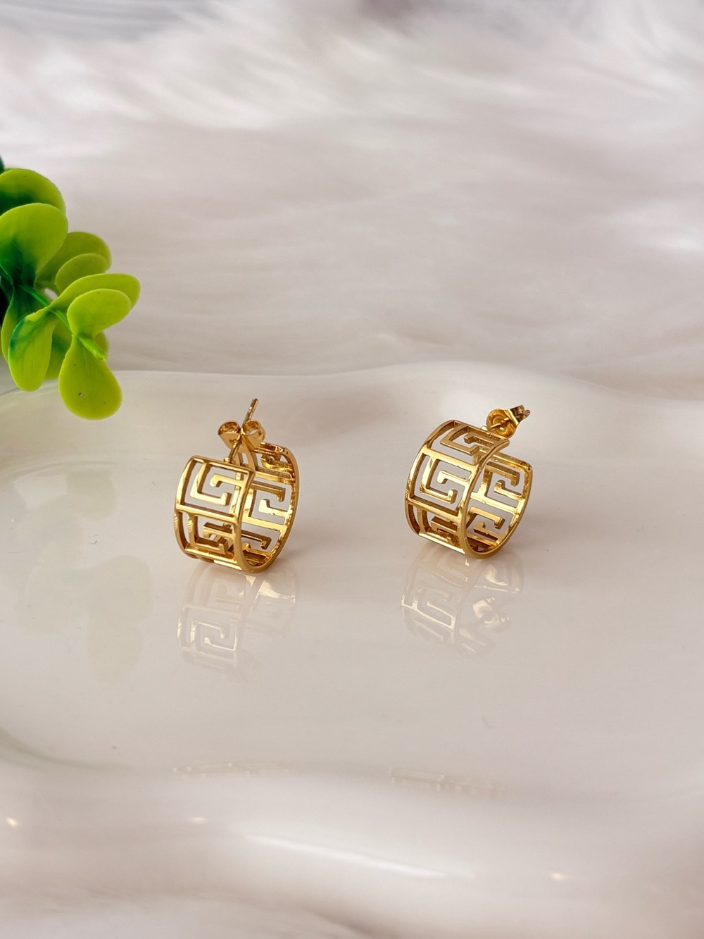 Stainless Steel Geometric Hoop‎ Earrings - Women's Fashion Jewelry